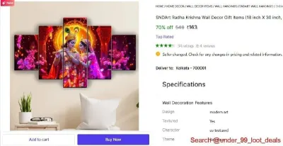 Radha Krishna Wall Decor at ₹163
