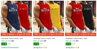 Men's Vests from ₹80