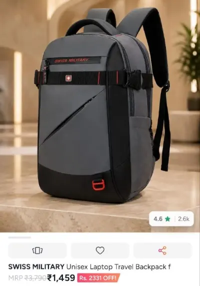 this SWISS MILITARY Backpack at ₹1,459