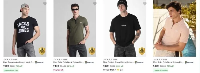Jack & Jones Men's Clothing from ₹299