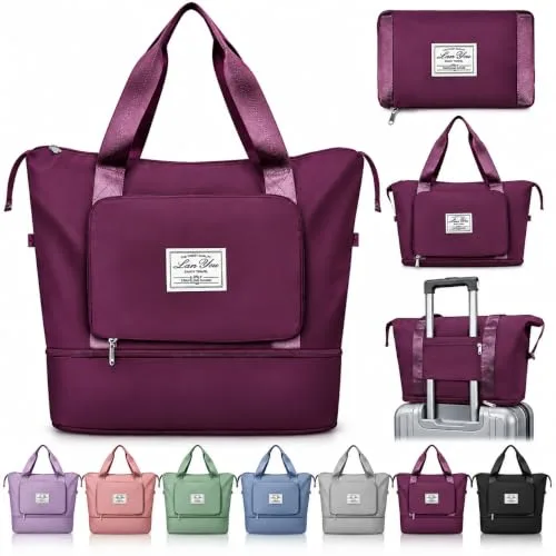 Womens 41 L Expandable Travel Duffle Bag, Foldable Luggage H at ₹350