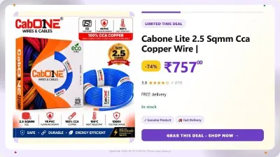 Cabone Lite 2.5 Sqmm Cca Copper Wire, 90m at ₹757