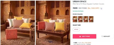 URBAN SPACE Cushion Covers Gifting at ₹799