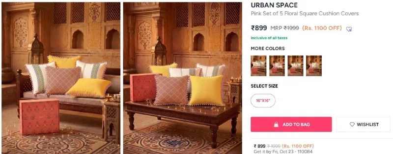 URBAN SPACE Cushion Covers Gifting at ₹799