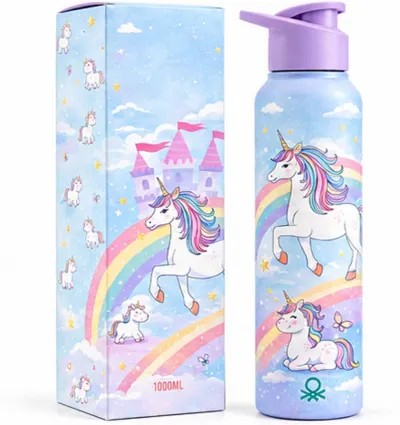 United Colors of Benetton Unicorn Kids Steel Bottle 750ml at ₹434