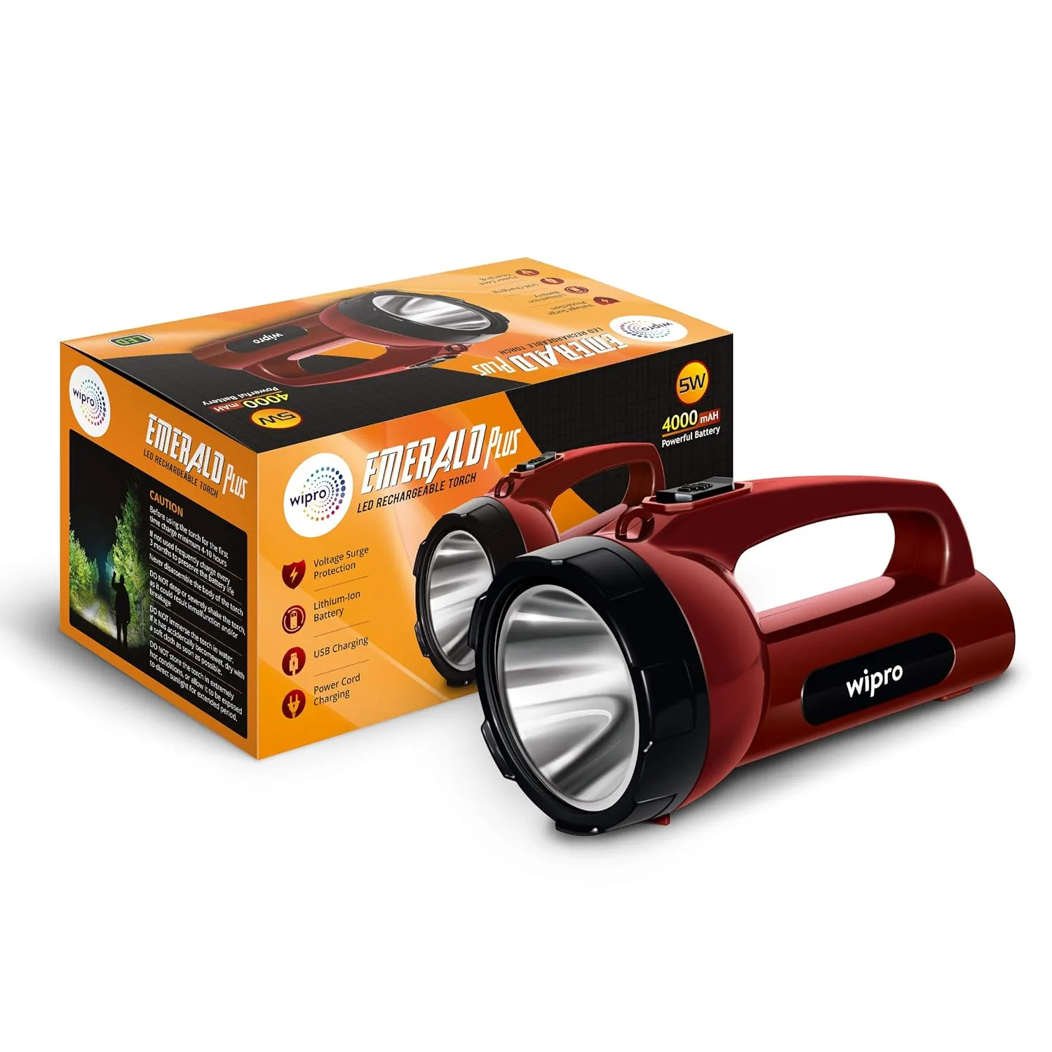 Wipro Emerald Plus Rechargeable Torch at ₹649