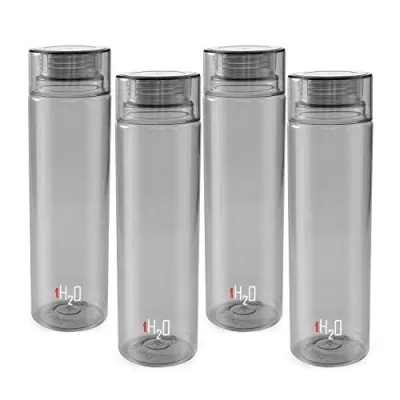 Cello Plastic H2O Unbreakable Premium Edition Bottle, 1 L, Grey - Set of 4 at ₹362