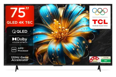 TCL (75 inches) 4K Ultra HD Smart QLED Google TV at ₹60,740
