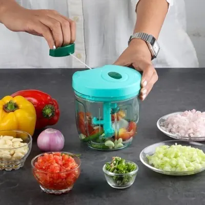 Cello Magic Hand Chopper XL | Multi Utility Chopper | 5 Stainless Steel Blades | Vegetable and Fruits chopper | 15 Cuts One Pull | (Chopper, at ₹97