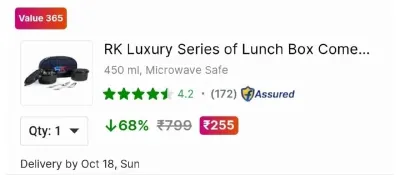RK Luxury Series of Lunch Box Come at ₹255