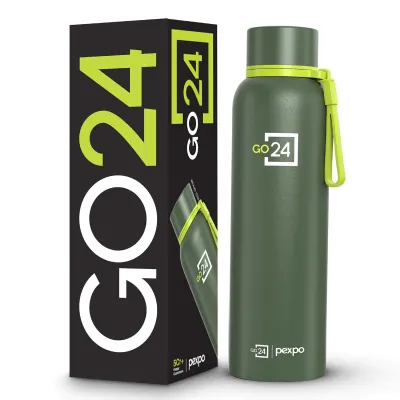 Go24 pexpo Stainless Steel Water Bottle 1 LTR at ₹519
