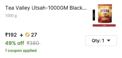 Tea Valley Utsah - 1kg Black Tea Pouch