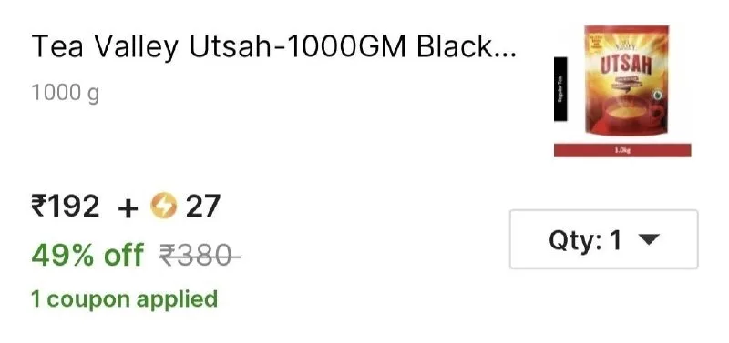 Tea Valley Utsah - 1kg Black Tea Pouch