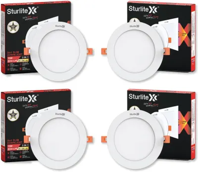 Sturlite Eco LYF 15W (3 in1) Round LED Downlight - (Pack of 4) Ceiling Light Ceiling Lamp at ₹179