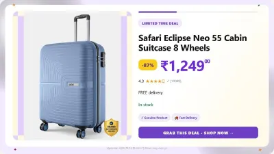 Safari Eclipse Neo 55 Cabin Suitcase at ₹1,249