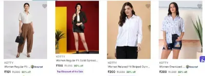 Kotty Womens Shirts from ₹191