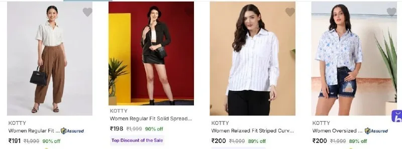 Kotty Womens Shirts from ₹191
