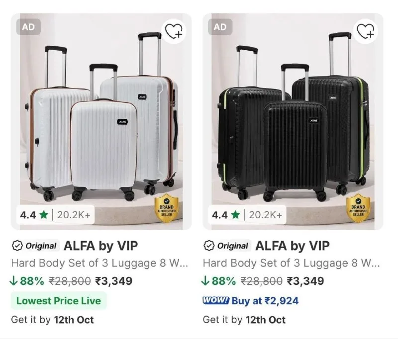 Alfa VIP Suitcase 3 Sets at ₹3,349