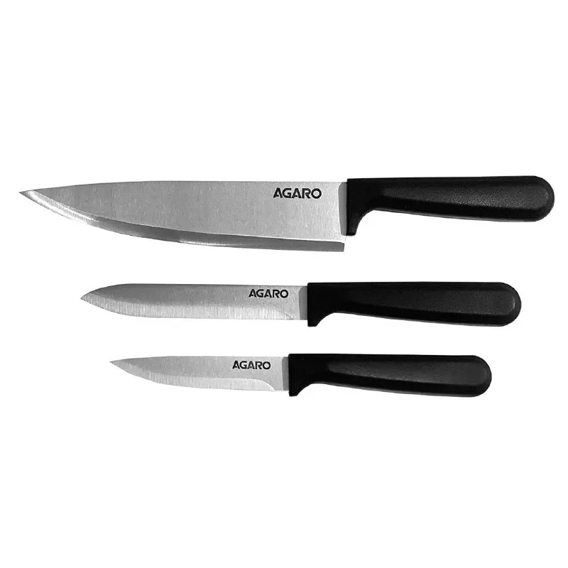 AGARO Majestic 3 Pcs Knife Set for Kitchen, High Carbon Stainless Steel at ₹283