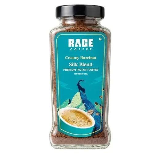 Rage Coffee Silk Blend – Creamy Hazelnut Instant Coffee | Premium, Bold & Smooth Flavor | 120g Jar | 100% Arabica | Perfect for Hot & Cold B at ₹249