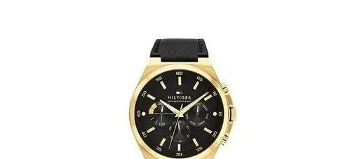 Tommy Hilfiger Quartz Multifunction Black dial Leather Strap Watch at ₹6,318