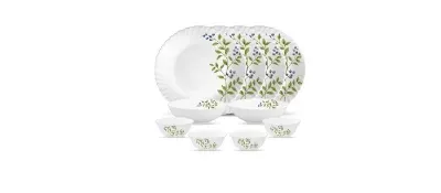 Novo By La Opala Opalware Dinner Set 10 Pcs, Family of 4, Lush Greens at ₹699