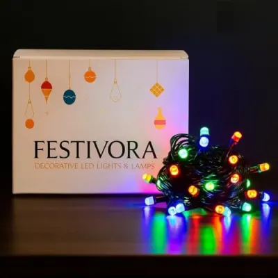35 Ft Multicolor LED Pixel String Lights | Super Bright High-Intensity Plug-in String Lights for Home & Outdoor Decor | Multicolor Lights fo at ₹79