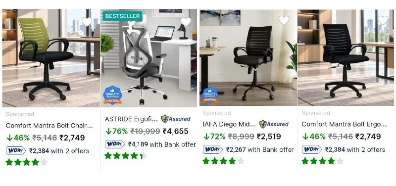 Office Chairs from ₹2,519