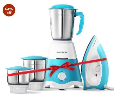 Longway Super Dlx Mixer Grinder with Kwid 1100W Dry Iron at ₹1,499