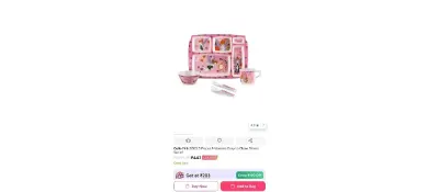Cello Pink 2025 5 Pieces Melamine Easy to Clean Dinner Set of at ₹443