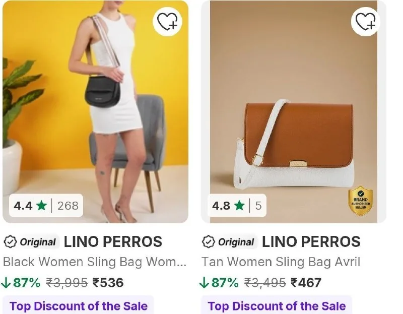 Upto 86% Off On Lino Perros & Caprese Handbags Starting From Rs.467