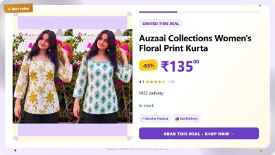 Women's Floral Print Kurta at ₹135