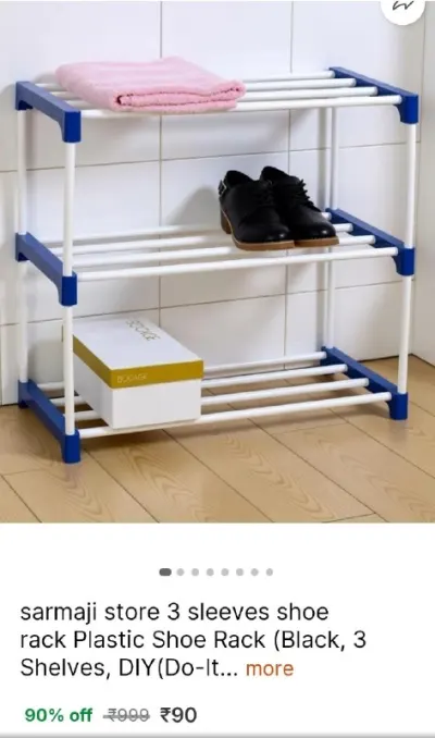 sarmaji store 3 sleeves shoe rack Plastic Shoe Rack on Flipkart at ₹90