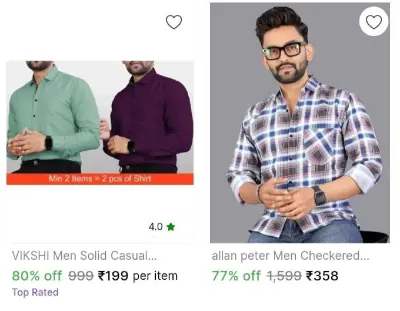 Men's shirts from ₹199