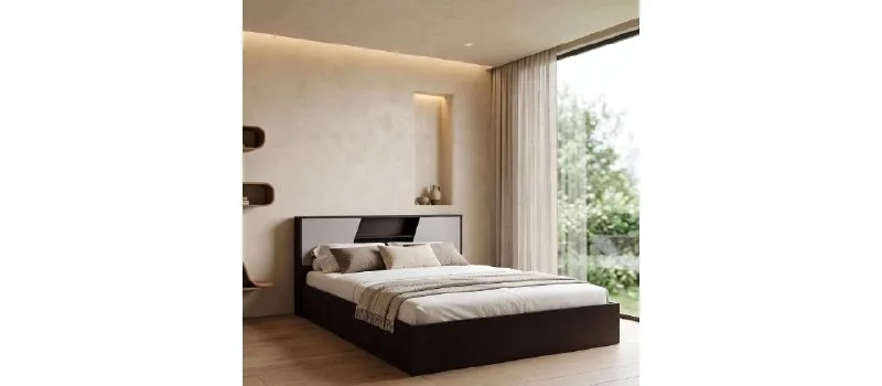 Interio by Godrej Hannah King Size Engineered Wood Bed at ₹17,790