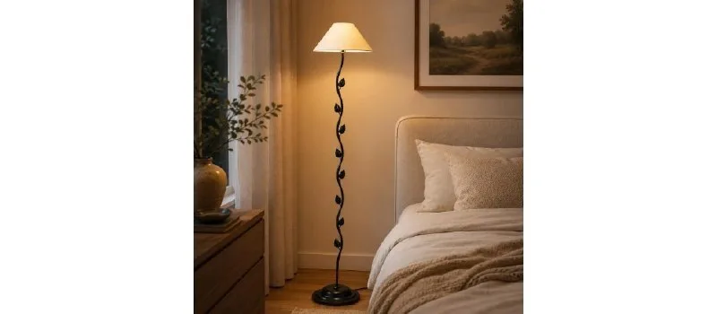 tu casa Decorative Metal Night Lamp with Off-White Cotton Shade at ₹367