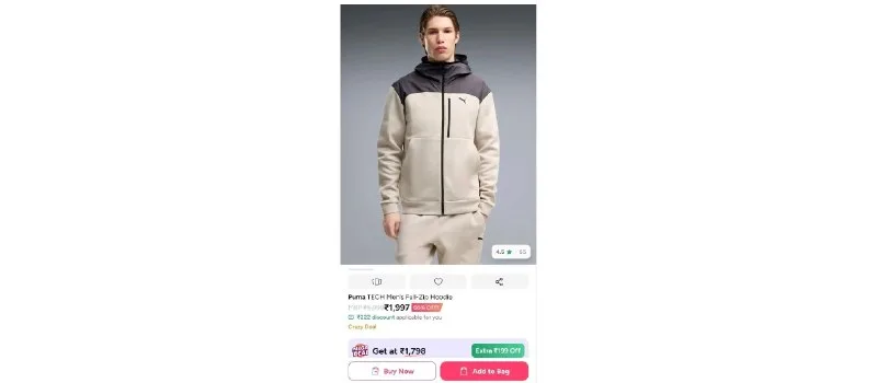 Puma Jacket at ₹1,997