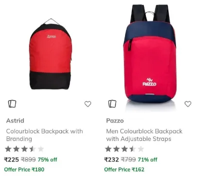 Branded Backpacks from ₹225
