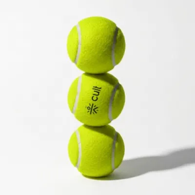 CULT Tennis Cricket Balls Pack of 3 – Green Practice & Training Balls for Men, Women & Kids Durable Rubber Core, Soft Felt Cover, High Bounc at ₹140
