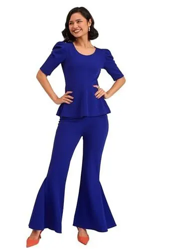 barcino Women Peplum Top/Bell Bottoms at ₹349