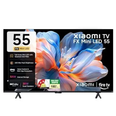 Xiaomi (139 cm) 55 inch Smartchoice FX 4K QD-Mini LED Smart | Full Array Local Dimming | HDR10+ | 120Hz DLG Game Booster at ₹32,412