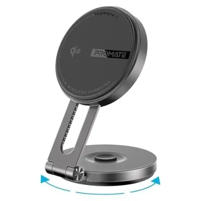 Promate Qi2 Certified Wireless Magnetic Car Charger Mount with 15W MagSafe Compatibility, Car Dashboard & LCD Screen Support, Adjustable Rot at ₹909