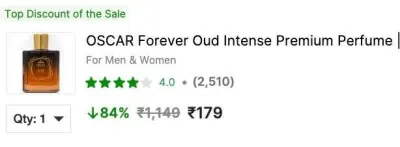 OSCAR Forever Oud Intense Premium Perfume at ₹179