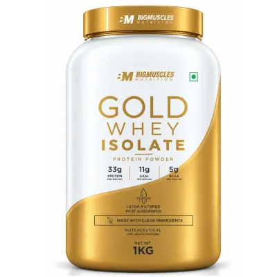 Bigmuscles Nutrition Gold Whey Isolate (1Kg, Rich Chocolate) at ₹1,999