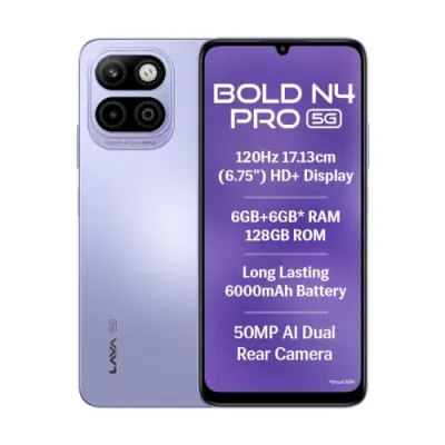 Lava Bold N4 Pro 5G (Opulent Lilac, 6GB RAM, 128GB Storage) at ₹14,999