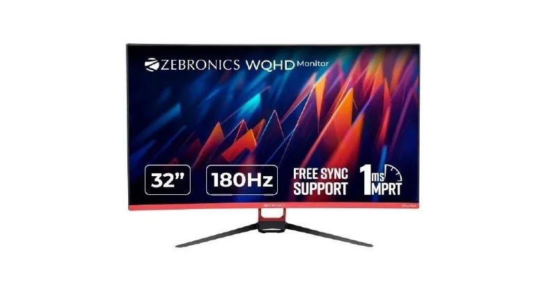 ZEBRONICS S32A, 1800R Curved Gaming Monitor 32 inch at ₹15,569