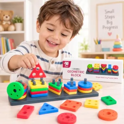 Storio Geometric Angle Blocks, Sorting & Stacking Toys for Toddlers and Kids Preschool, Color Stacker Shape Sorter Gift Educational Blocks L at ₹99