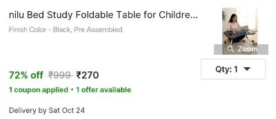 nilu Bed Study Foldable Table for Children at ₹270