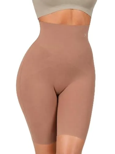 Krvvy Shaper Shorts for Women | Waist, Hip & Thigh Smoothing, Seamless Mid-Thigh Fit | Mocha | L-XL at ₹1,349