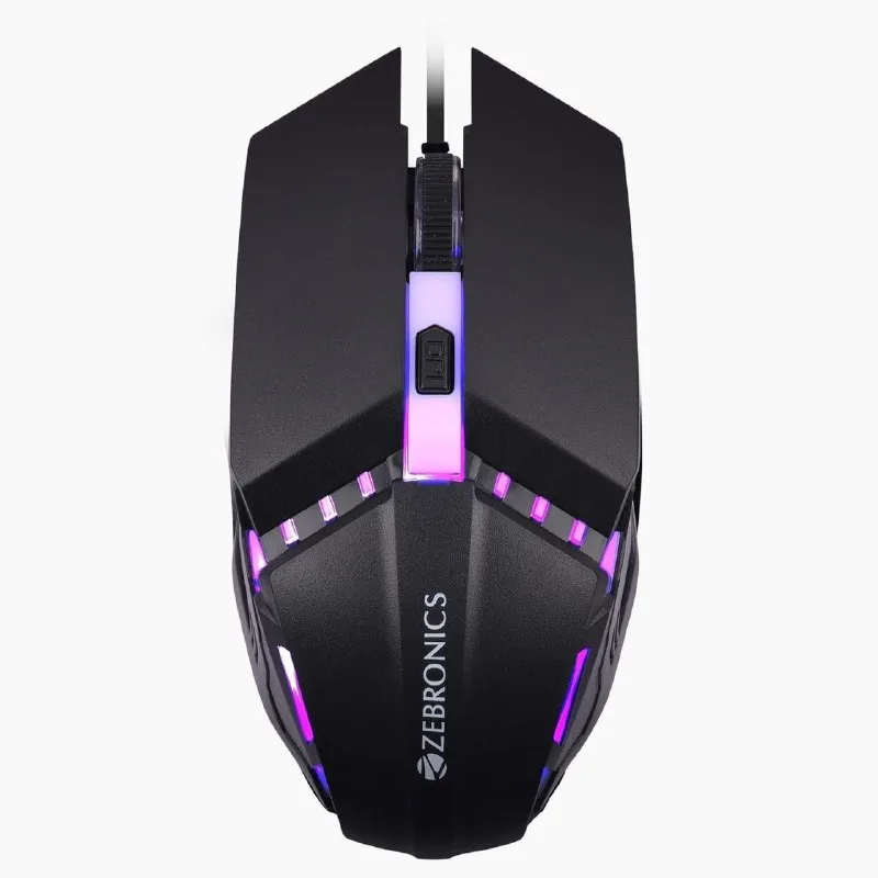 ZEBRONICS PHERO Wired Gaming Mouse with up to 1600 DPI, Rainbow LED Lights at ₹170